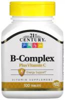 Таблетки 21st Century B-Complex Plus Vitamin C, 150 г, 100 шт