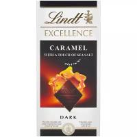 Lindt Excellence темный шоколад с карамелью и солью, 100 г