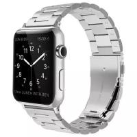 Стальной блочный ремешок для смарт-часов Apple Watch (Эппл Вотч) 42/44. Серебристый
