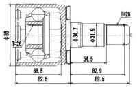 ШРУС внутренний TRIALLI GO 1128