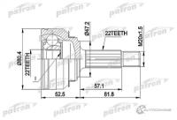 Patron PCV1158 ШРУС наружн к-кт 22x45x22 SKODA: FELICIA, FAVORIT, FORMAN Patron PCV1158