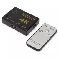 ORIENT HS0301H-IR, HDMI 4K Switch 3->1, HDMI 1.4/3D, UHDTV 4K(3840x2160)/HDTV1080p/1080i/720p, HDCP1.2, внешний ИК приемник, пульт ДУ, питание от H