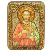Подарочная икона Святой мученик Евгений Севастийский на мореном дубе 15*20см 999-RTI-338m