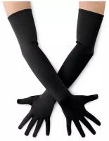 Карнавальные перчатки Черные, длина 40 см