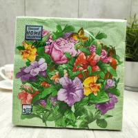 Салфетки бумажные "Home Collection Classic" Праздничный букет, 3 слоя, 33x33, 20 шт