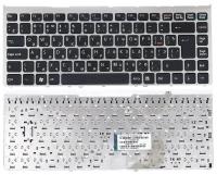 Клавиатура для Sony Vaio VGN-FW, VGNFW, VGN-FW11ER, VGN-FW11LR (9J.N0U82.101, 148084172, черная/серебряная)