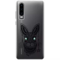 Ультратонкий силиконовый чехол-накладка Transparent для Huawei P30 с 3D принтом "Grand Rabbit"