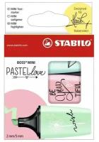 Stabilo Набор маркеров-выделителей "Boss Mini Pastellove", 3 цвета, мятный, розовый, бирюзовый