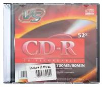 Диск CD-R VS, 700 Mb, 52x, Slim Case, VSCDRSL01