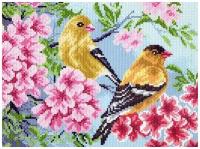 Птицы в саду Набор для вышивания бисер-нитки 28х37 (17х23) Матренин Посад 0011/БН 28х37 (17х23) Матренин Посад 0011/БН