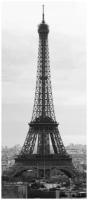Самоклеящиеся фотообои "Эйфелева башня, винтаж", размер: 90x210 см, эффект: черно-белый