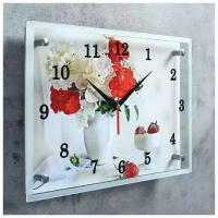 Часы настенные, серия: Цветы, "Цветы в вазе", 25х35 см 184651