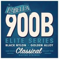 Струны для классической гитары La Bella 900-B Elite Black Nylon Polished Golden Alloy