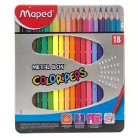 Maped Цветные карандаши Color Peps 18 цветов, металлическая коробка (832015)