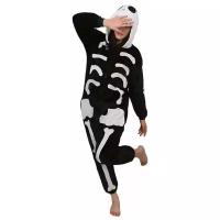 Костюм-пижама Кигуруми (Kigurumi) для детей Скелет (Кощей) (размер 140, рост 135-145)