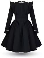 Школьное платье Alisia Fiori, размер 128-134, белый, черный