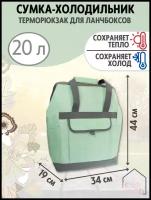 Термосумка Homy Mood 20л/ сумка-холодильник для пляжа и пикника/ терморюкзак зеленый