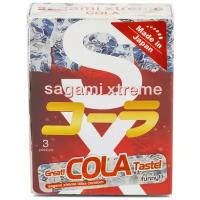 Презервативы со вкусом колы Sagami Xtreme COLA 3 шт