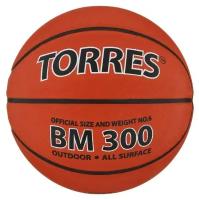 TORRES Мяч баскетбольный TORRES BM300, B00016, резина, клееный, 8 панелей, р. 6