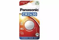 Дисковая батарейка Panasonic CR2430 Lithium Coin 3V BL1, 1шт