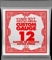 Струна одиночная для акустической и электрогитары Ernie Ball P01012 Custom Gauge 012, Ernie Ball (Эрни Бол)