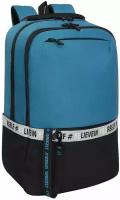 Школьный рюкзак с ортопедической спинкой GRIZZLY RU-337-2 черный - синий, грудная стяжка, 2 отделения, 43x29x15см, 19л