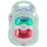 Пустышка силиконовая ортодонтическая Nuby Brites orthodontic 6+, 2 шт