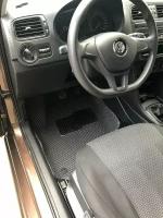 Автомобильные коврики EVA с бортиками для VOLKSWAGEN POLO (V) / Фольксваген Поло 5 / 2010-2019 + подпятник