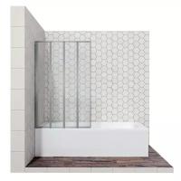Стеклянная шторка для ванной со складывающимися во внутрь дверями Ambassador Bath Screen 16041111L: левосторонняя ширма для ванны 100 см