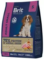 Сухой корм для собак мелких пород Brit Premium Dog Adult Small Курица 3 кг