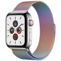 Металлический ремешок для Apple Watch series 1-6 и SE 42-44mm, 7 45mm / Миланская петля для Эпл Вотч серии 1-6 и SE 42-44 мм 7 45 мм (Перламутровый)