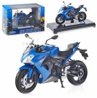 Мотоцикл Welly Suzuki GSX S1000F (12844P) 1:18, 13 см, синий