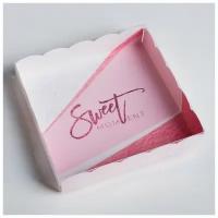 Коробка для кондитерских изделий с PVC-крышкой Sweet moment, 15 × 15 × 3 см