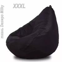 Кресло-мешок Груша черного цвета Размер 3XL ( 95х135см ) Дюспо милки от производителя бескаркасной мебели Kreslo-igrushka