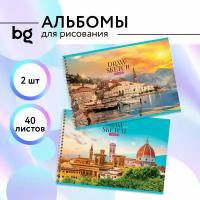 Альбом для рисования 40л., А4, на гребне BG "Старый город", 2 дизайна