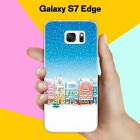 Силиконовый чехол на Samsung Galaxy S7 Edge Снежный город / для Самсунг Галакси С7 Едж