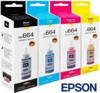 Чернила краска для принтера EPSON 664, набор 4х100 мл