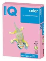 Бумага цветная IQ Color большой формат (297х420 мм), А3, 160 г/м2, 250 л, пастель, розовая