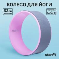 Колесо для йоги STARFIT YW-101, 32 см, серо-розовый