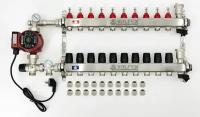 Комплект для водяного теплого пола с насосом до 160 кв/м Коллектор 10 контуров, евроконус 3/4''х16(2.0) VALFEX