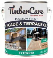 Масло для террас и фасадов TimberCare Facade Terrace Oil быстросохнущая пропитка для дерева для наружных работ, натуральное дерева, полуматовое 2,5 л