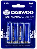 Элемент питания алкалиновый AA/LR6 1.5В High Energy Alkaline 2021 BL-4 (уп.4шт) DAEWOO 5030329