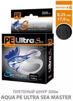 Плетеный шнур для рыбалки AQUA PE Ultra Sea Master Black 300m 0.25mm 17.90kg черный