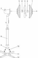 Centek Вентилятор напольный CT-5004, мощность 40Вт серый, диаметр 43см, высота 1,25 м, лучевая решетка 2 штуки в упаковке CT-5004 Gray