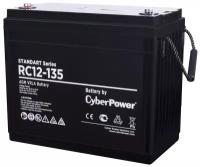 Аккумуляторная батарея CyberPower RC 12-135 (Standart series RС 12-135, voltage 12V, capacity (discharge 10 h) 136Ah, max. discharge current (5 sec) 1340A, max. charge current 40.5A, lead-acid type AGM, terminals under bolt M8, LxWxH 340x173x281mm