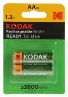 Аккумулятор Kodak, Ni-Mh, AA, HR6-2BL, 1.2В, 2600 мАч, блистер, 2 шт