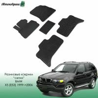 Резиновые коврики сетка для BMW X5 (E53) 1999-2006 / БМВ Икс 5 с 1999 года