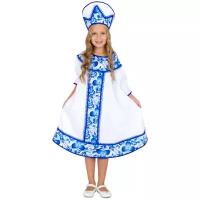 Русский народный костюм для девочки Гжель хороводная на рост 116-122