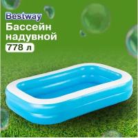 Бассейн надувной Bestway, размер 262 х 175 х 51 см, 54006, цвет голубой, белый