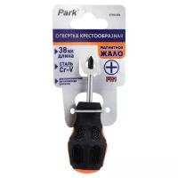 Отвертка Park Strom PH1х3,8см, двухкомпонентная рукоятка OTV012DK, крестовая